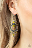 Palace Politics - Yellow Earrings - Paparazzi Accessories Earrings Bedazzle Me Pretty Mobile Fashion Boutique