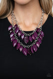 Palm Beach Beauty - Purple Necklace - Paparazzi Accessories Necklace Bedazzle Me Pretty Mobile Fashion Boutique