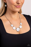 PALM Before the Storm - White Necklace - Paparazzi Accessories Necklace Bedazzle Me Pretty Mobile Fashion Boutique