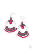 Palm Breeze - Pink Earrings - Paparazzi Accessories Earrings Bedazzle Me Pretty Mobile Fashion Boutique