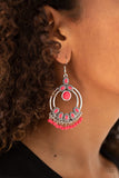 Palm Breeze - Pink Earrings - Paparazzi Accessories Earrings Bedazzle Me Pretty Mobile Fashion Boutique
