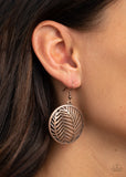 Palm Perfection - Copper Earrings - Paparazzi Accessories Earrings Bedazzle Me Pretty Mobile Fashion Boutique