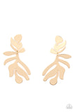 Palm Picnic - Gold Post Earrings - Paparazzi Accessories Post Earrings Bedazzle Me Pretty Mobile Fashion Boutique