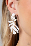 Palm Picnic - Silver Post Earrings - Paparazzi Accessories Post Earrings FS-Bedazzle Me Pretty Mobile Fashion Boutique