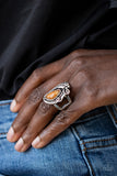 Palm Princess - Orange Ring - Paparazzi Accessories Ring Bedazzle Me Pretty Mobile Fashion Boutique