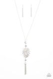 Palm Promenade - Silver Necklace - Paparazzi Accessories Necklace Bedazzle Me Pretty Mobile Fashion Boutique