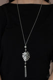Palm Promenade - Silver Necklace - Paparazzi Accessories Necklace Bedazzle Me Pretty Mobile Fashion Boutique