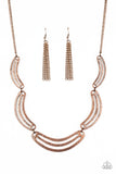 Palm Springs Pharaoh - Copper Necklace - Paparazzi Accessories Necklace Bedazzle Me Pretty Mobile Fashion Boutique