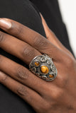 PALMS Up - Brown Ring - Paparazzi Accessories Ring Bedazzle Me Pretty Mobile Fashion Boutique