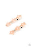 Pamper Me in Posies - Orange Hair Clip - Paparazzi Accessories Hair Clip Bedazzle Me Pretty Mobile Fashion Boutique