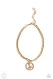 Pampered Peacemaker - Gold Anklet - Paparazzi Accessories Anklet Bedazzle Me Pretty Mobile Fashion Boutique