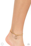 Pampered Peacemaker - Gold Anklet - Paparazzi Accessories Anklet Bedazzle Me Pretty Mobile Fashion Boutique