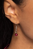 Pampered Pearls - Red Necklace - Paparazzi Accessories Necklace Bedazzle Me Pretty Mobile Fashion Boutique