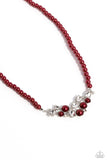 Pampered Pearls - Red Necklace - Paparazzi Accessories Necklace Bedazzle Me Pretty Mobile Fashion Boutique