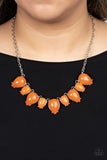Pampered Poolside - Orange Necklace - Paparazzi Accessories Necklace Bedazzle Me Pretty Mobile Fashion Boutique