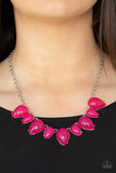 Pampered Poolside - Pink Necklace - Paparazzi Accessories Necklace Bedazzle Me Pretty Mobile Fashion Boutique