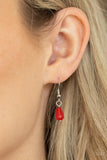 Pampered Poolside - Red Necklace - Paparazzi Accessories Necklace Bedazzle Me Pretty Mobile Fashion Boutique