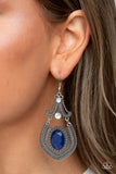 Panama Palace - Blue Earrings - Paparazzi Accessories Earrings Bedazzle Me Pretty Mobile Fashion Boutique