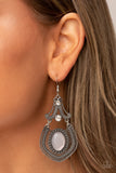 Panama Palace - Silver Earrings - Paparazzi Accessories Earrings Bedazzle Me Pretty Mobile Fashion Boutique