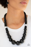Panama Panorama - Black Necklace - Paparazzi Accessories Necklace Bedazzle Me Pretty Mobile Fashion Boutique