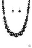 Panama Panorama - Black Necklace - Paparazzi Accessories Necklace Bedazzle Me Pretty Mobile Fashion Boutique