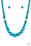 Panama Panorama - Blue Necklace - Paparazzi Accessories Necklace Bedazzle Me Pretty Mobile Fashion Boutique