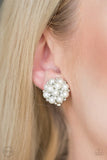 Par Pearl - White Clip-On Earrings - Paparazzi Accessories Clip-On Earrings Bedazzle Me Pretty Mobile Fashion Boutique