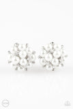 Par Pearl - White Clip-On Earrings - Paparazzi Accessories Clip-On Earrings Bedazzle Me Pretty Mobile Fashion Boutique
