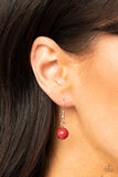 Paradise Pageantry - Red Necklace - Paparazzi Accessories Necklace Bedazzle Me Pretty Mobile Fashion Boutique