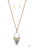 Paradise Pageantry - Yellow Necklace - Paparazzi Accessories Necklace Bedazzle Me Pretty Mobile Fashion Boutique