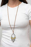 Paradise Pageantry - Yellow Necklace - Paparazzi Accessories Necklace Bedazzle Me Pretty Mobile Fashion Boutique