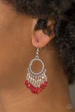 Paradise Palace - Red Earrings - Paparazzi Accessories Earrings Bedazzle Me Pretty Mobile Fashion Boutique