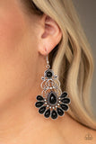 Paradise Parlor - Black Earrings - Paparazzi Accessories Earrings Bedazzle Me Pretty Mobile Fashion Boutique