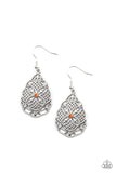 Paradise Picnic - Orange Earrings - Paparazzi Accessories Earrings Bedazzle Me Pretty Mobile Fashion Boutique