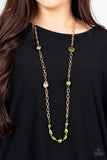 Pardon My FABULOUS - Green Necklace - Paparazzi Accessories Necklace Bedazzle Me Pretty Mobile Fashion Boutique