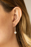 Pardon My FRINGE - White Necklace - Paparazzi Accessories Necklace Bedazzle Me Pretty Mobile Fashion Boutique