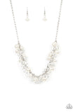 Pardon My FRINGE - White Necklace - Paparazzi Accessories Necklace Bedazzle Me Pretty Mobile Fashion Boutique