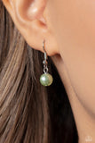 Parisian Pearls - Green Necklace - Paparazzi Accessories Necklace Bedazzle Me Pretty Mobile Fashion Boutique