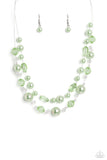 Parisian Pearls - Green Necklace - Paparazzi Accessories Necklace Bedazzle Me Pretty Mobile Fashion Boutique