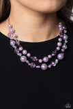 Parisian Pearls - Purple Necklace - Paparazzi Accessories Necklace Bedazzle Me Pretty Mobile Fashion Boutique
