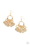 Partners in CHIME - Gold Earrings - Paparazzi Accessories Earrings Bedazzle Me Pretty Mobile Fashion Boutique