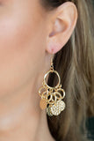 Partners in CHIME - Gold Earrings - Paparazzi Accessories Earrings Bedazzle Me Pretty Mobile Fashion Boutique