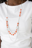 Party Dress Princess - Orange Necklace - Paparazzi Accessories Necklace Bedazzle Me Pretty Mobile Fashion Boutique