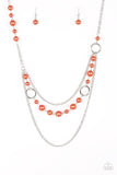 Party Dress Princess - Orange Necklace - Paparazzi Accessories Necklace Bedazzle Me Pretty Mobile Fashion Boutique