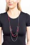 Party Dress Princess - Red Necklace - Paparazzi Accessories Necklace Bedazzle Me Pretty Mobile Fashion Boutique