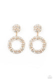 Party Ensemble - Gold Post Earrings - Paparazzi Accessories Post Earrings Bedazzle Me Pretty Mobile Fashion Boutique