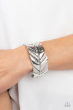 Party FOWL - White Bracelet - Paparazzi Accessories Bracelet Bedazzle Me Pretty Mobile Fashion Boutique