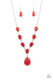 Party Paradise - Red Necklace - Paparazzi Accessories Necklace Bedazzle Me Pretty Mobile Fashion Boutique
