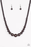 Party Pearls - Black Necklace - Paparazzi Accessories Necklace Bedazzle Me Pretty Mobile Fashion Boutique