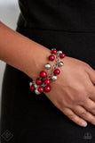 Party Posh - Red Bracelet - Paparazzi Accessories Bracelet Bedazzle Me Pretty Mobile Fashion Boutique